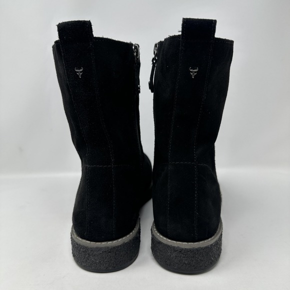 Trask Boots Womens Size 9 / 10 Black Suede Side Zip Ankle Booties Comfort - Picture 6 of 11